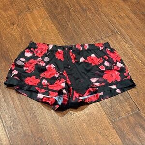 Medium Victoria’s Secret VS Floral Black and Red Women's Shorts